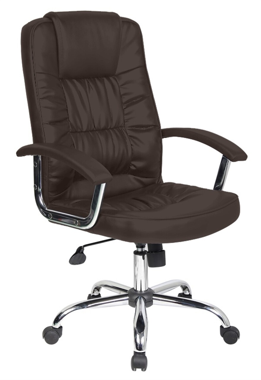 Scaun de birou ergonomic, Bedora  Abraj, piele ecologica, maro - imagine 5